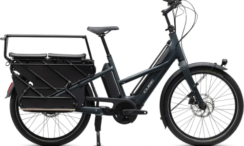 Bicicleta eléctrica Cube Longtail Hybrid Deluxe Family 800 shadowgrey´n´grey – vista lateral | Ebike.es