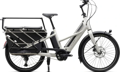 Bicicleta eléctrica Cube Longtail Hybrid Family 800 greybeige´n´grey – vista lateral | Ebike.es