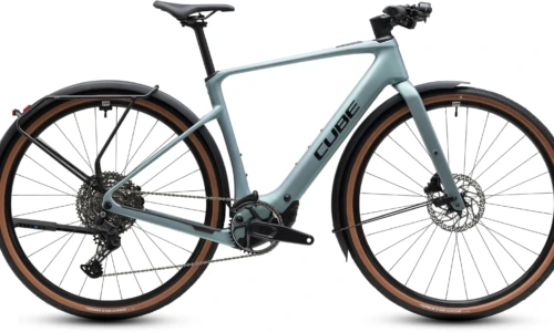 Bicicleta eléctrica Cube Nulane Hybrid C:62 Race 400X FE seagrey´n´black – vista lateral | Ebike.es