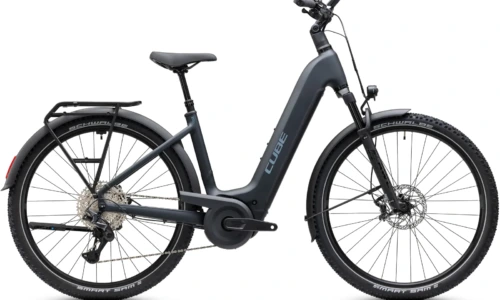 Bicicleta eléctrica Cube Nuride Hybrid EXC 800 coal´n´chrome Cuadro abierto – vista lateral | Ebike.es