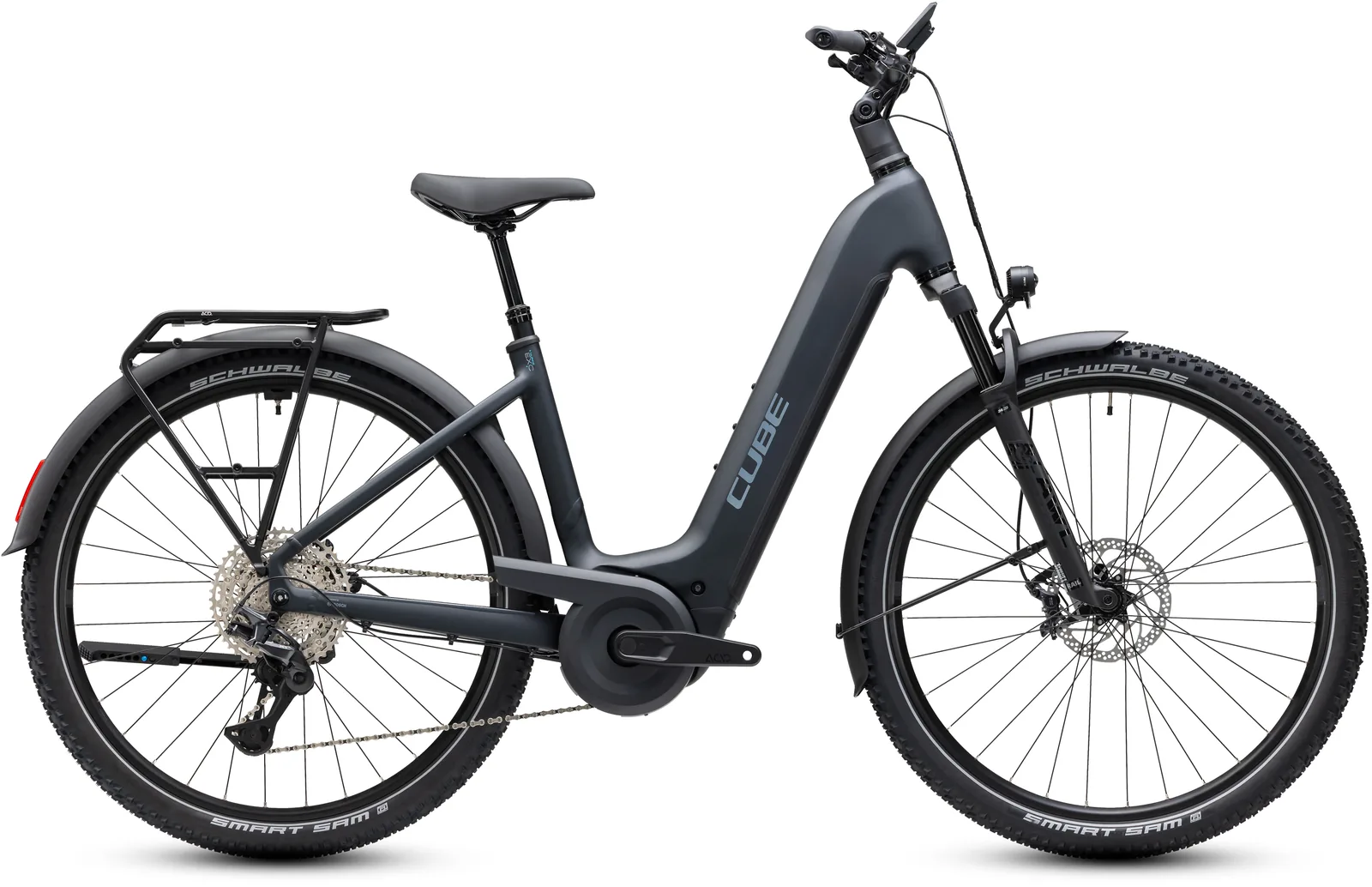 Cube Nuride Hybrid EXC 800 Wh coal´n´chrome – Bicicleta Eléctrica Trekking 2027 Cuadro abierto