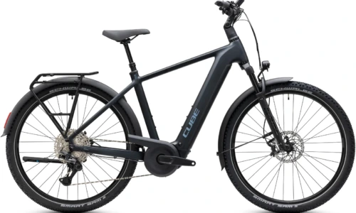Bicicleta eléctrica Cube Nuride Hybrid EXC 800 coal´n´chrome Barra alta – vista lateral | Ebike.es