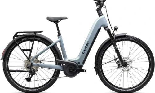 Bicicleta eléctrica Cube Nuride Hybrid EXC 800 seagrey´n´black Cuadro abierto – vista lateral | Ebike.es