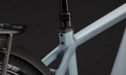 Bicicleta eléctrica Cube Nuride Hybrid EXC 800 seagrey´n´black Barra alta – detalle 4 | Ebike.es