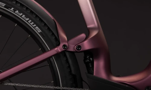 Bicicleta eléctrica Cube Nuride Hybrid ONE11 HPC SLX 800 mauve´n´black Barra alta – detalle 5 | Ebike.es