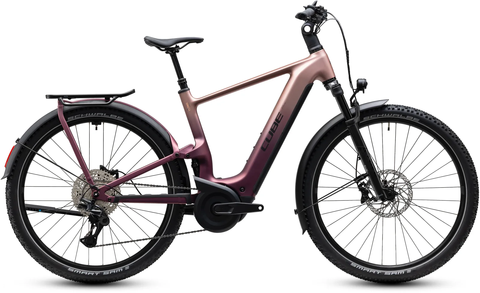 Cube Nuride Hybrid ONE11 HPC SLX 800 Wh mauve´n´black – Bicicleta Eléctrica Trekking 2027 Barra alta