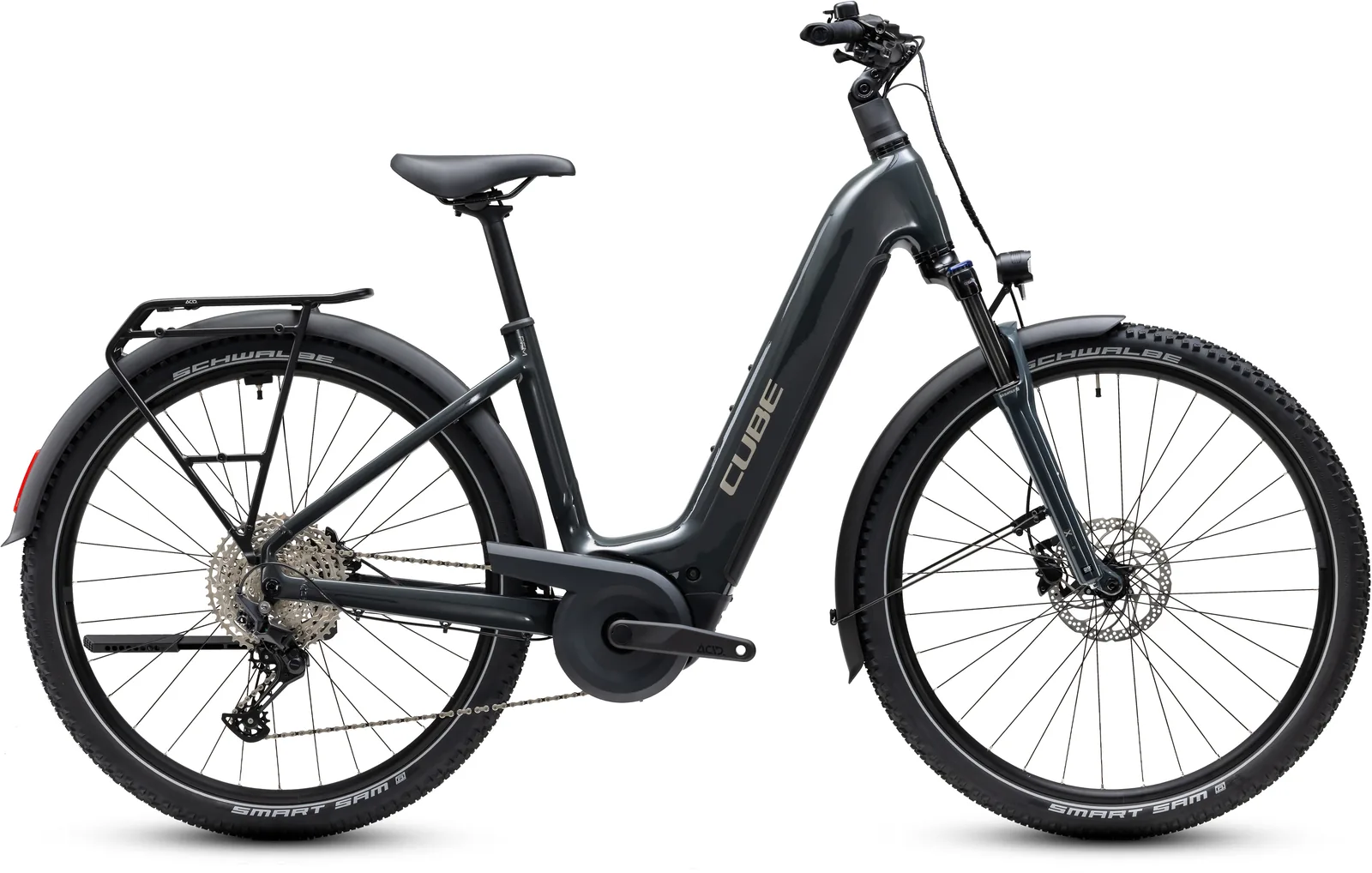 Cube Nuride Hybrid Performance 720 Wh shadowgrey´n´grey – Bicicleta Eléctrica Trekking 2027 Cuadro abierto
