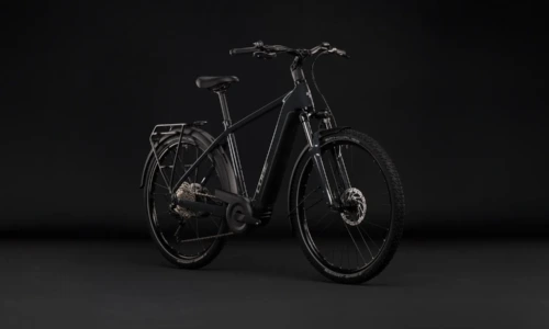 Bicicleta eléctrica Cube Nuride Hybrid Performance 720 shadowgrey´n´grey Barra alta – vista frontal | Ebike.es