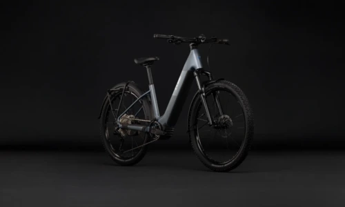 Bicicleta eléctrica Cube Reaction Hybrid Performance 720 FE ashgrey´n´prism Cuadro abierto – vista frontal | Ebike.es