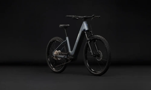 Bicicleta eléctrica Cube Reaction Hybrid Performance 720 ashgrey´n´prism Cuadro abierto – vista frontal | Ebike.es