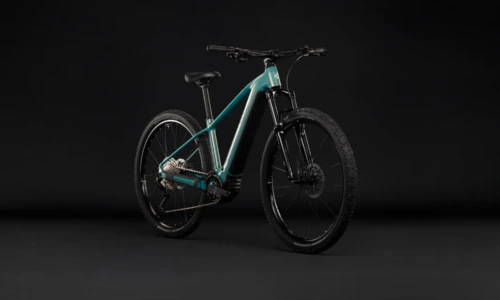 Bicicleta eléctrica Cube Reaction Hybrid Performance 720 maldivian´n´black Barra alta – vista frontal | Ebike.es