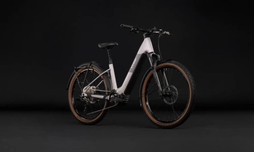 Bicicleta eléctrica Cube Reaction Hybrid Pro 800 FE lilacbreeze´n´prizm Cuadro abierto – vista frontal | Ebike.es