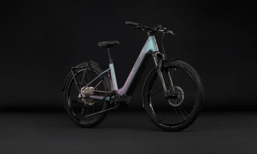 Bicicleta eléctrica Cube Reaction Hybrid Pro 800 FE polarlight´n´black Cuadro abierto – vista frontal | Ebike.es