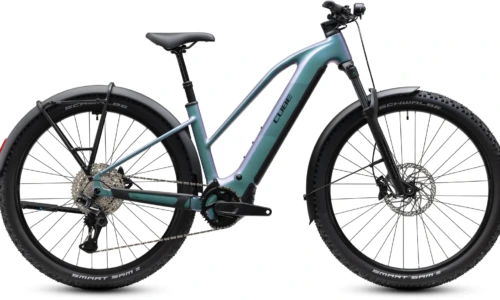 Bicicleta eléctrica Cube Reaction Hybrid Pro 800 FE polarlight´n´black Cuadro semiabierto – vista lateral | Ebike.es