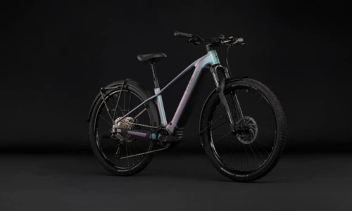 Bicicleta eléctrica Cube Reaction Hybrid Pro 800 FE polarlight´n´black Barra alta – vista frontal | Ebike.es