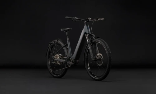 Bicicleta eléctrica Cube Reaction Hybrid Pro 800 FE silverdust´n´prism Cuadro abierto – vista frontal | Ebike.es