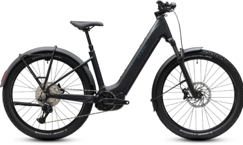 Bicicleta eléctrica Cube Reaction Hybrid Pro 800 FE silverdust´n´prism Cuadro abierto – vista lateral | Ebike.es