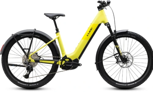 Bicicleta eléctrica Cube Reaction Hybrid Race 800 FE bananasplit´n´black Cuadro abierto – vista lateral | Ebike.es