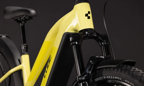 Bicicleta eléctrica Cube Reaction Hybrid Race 800 FE bananasplit´n´black Cuadro semiabierto – detalle 5 | Ebike.es