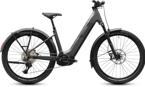 Bicicleta eléctrica Cube Reaction Hybrid Race 800 FE slabgrey´n´chrome Cuadro abierto – vista lateral | Ebike.es