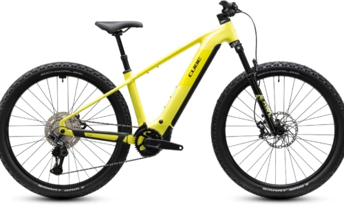 Bicicleta eléctrica Cube Reaction Hybrid Race 800 bananasplit´n´black Barra alta – vista lateral | Ebike.es