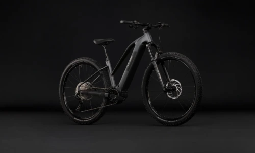 Bicicleta eléctrica Cube Reaction Hybrid Race 800 slabgrey´n´chrome Cuadro semiabierto – vista frontal | Ebike.es