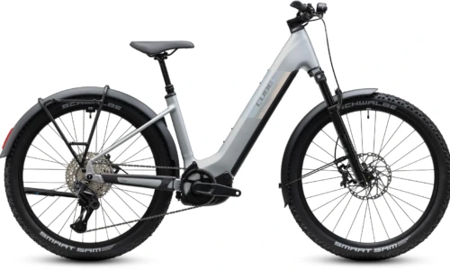 Bicicleta eléctrica Cube Reaction Hybrid SLX 800 FE platinum´n´reflex Cuadro abierto – vista lateral | Ebike.es