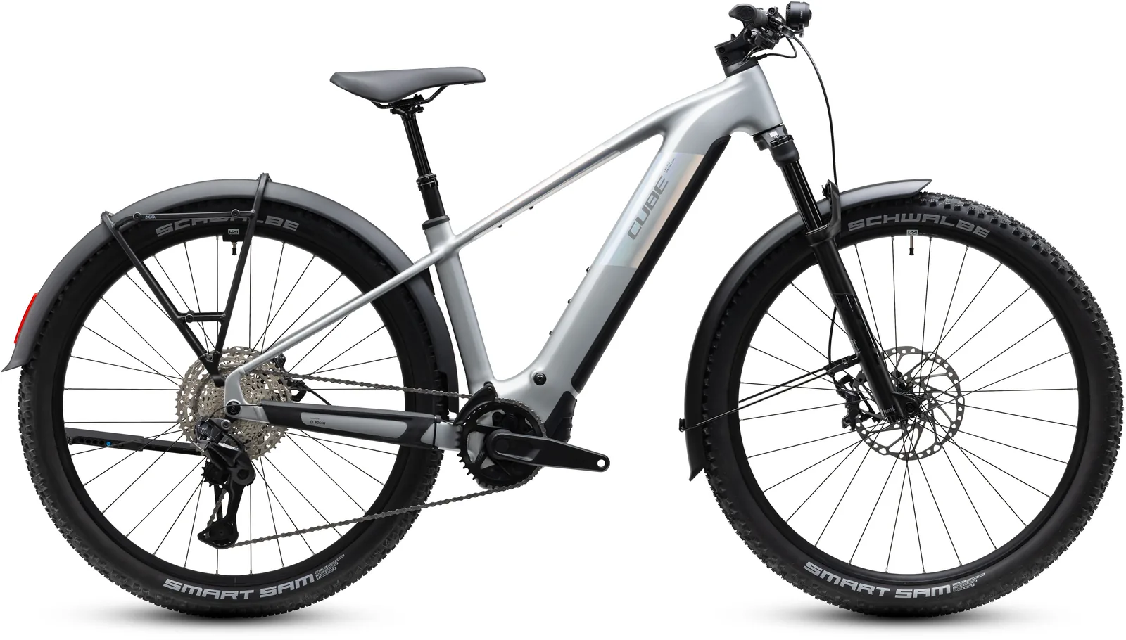 Cube Reaction Hybrid SLX 800 FE platinum´n´reflex – Bicicleta Eléctrica de Montaña 2027 Barra alta ebike.es Gran tienda de bicicletas eléctricas en España Bicicleta eléctrica Cube Reaction Hybrid SLX 800 FE platinum´n´reflex Barra alta – vista lateral | Ebike.es