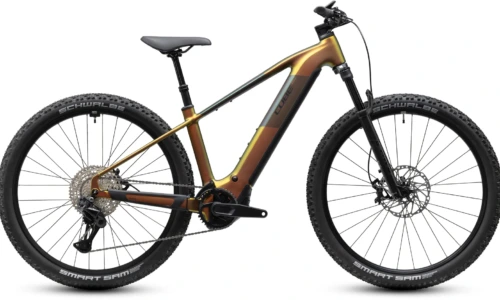 Bicicleta eléctrica Cube Reaction Hybrid SLX 800 autumn´n´black Barra alta – vista lateral | Ebike.es