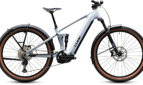 Bicicleta eléctrica Cube Stereo Hybrid ONE22 Pro 800 FE foggrey´n´sparklerose – vista lateral | Ebike.es