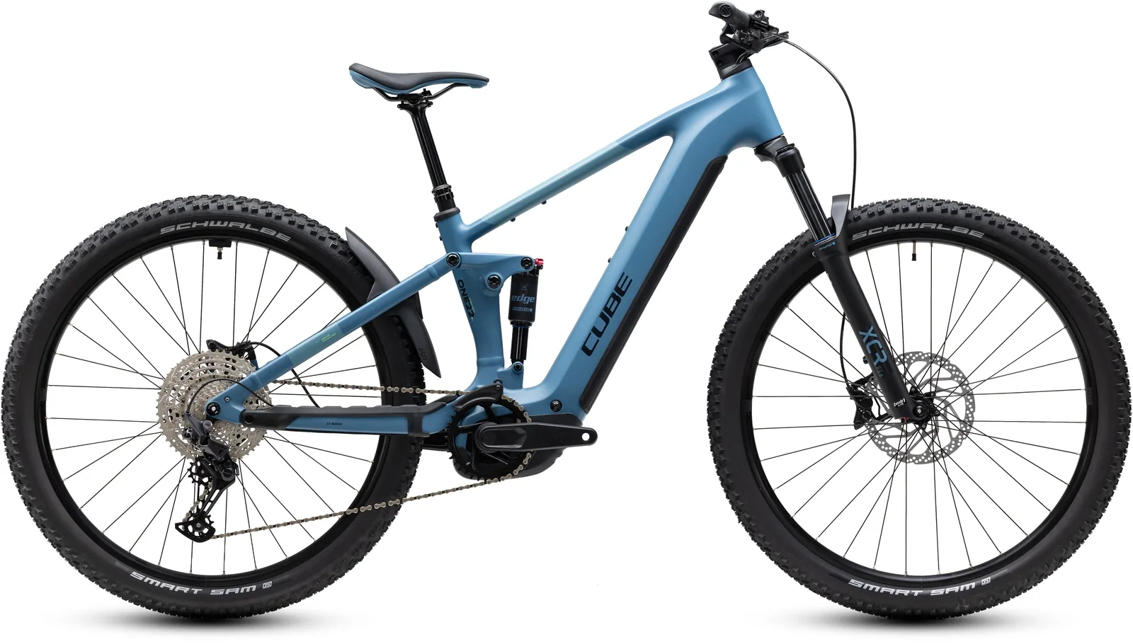 Cube Stereo Hybrid ONE22 Pro 800 Wh bluesapphire´n´blue – Bicicleta Eléctrica de Montaña Doble Suspensión 2027 ebike.es Gran tienda de bicicletas eléctricas en España Bicicleta eléctrica Cube Stereo Hybrid ONE22 Pro 800 bluesapphire´n´blue – vista lateral | Ebike.es