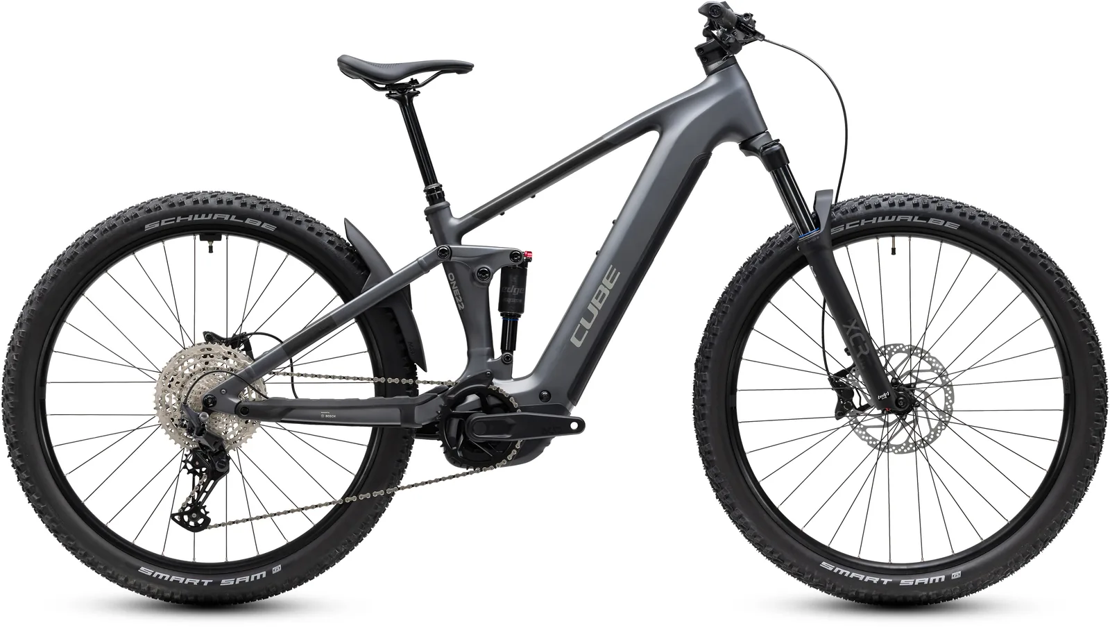 Cube Stereo Hybrid ONE22 Pro 800 Wh slabgrey´n´chrome – Bicicleta Eléctrica de Montaña Doble Suspensión 2027 ebike.es Gran tienda de bicicletas eléctricas en España Bicicleta eléctrica Cube Stereo Hybrid ONE22 Pro 800 slabgrey´n´chrome – vista lateral | Ebike.es