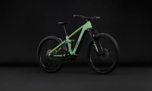 Bicicleta eléctrica Cube Stereo Hybrid ONE22 SLX 800 cactus´n´black – vista frontal | Ebike.es