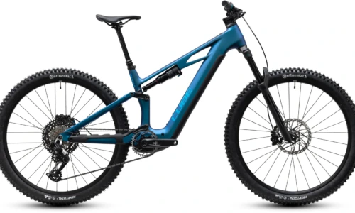 Bicicleta eléctrica Cube Stereo Hybrid ONE44 HPC EXC 800 nebula´n´blue – vista lateral | Ebike.es