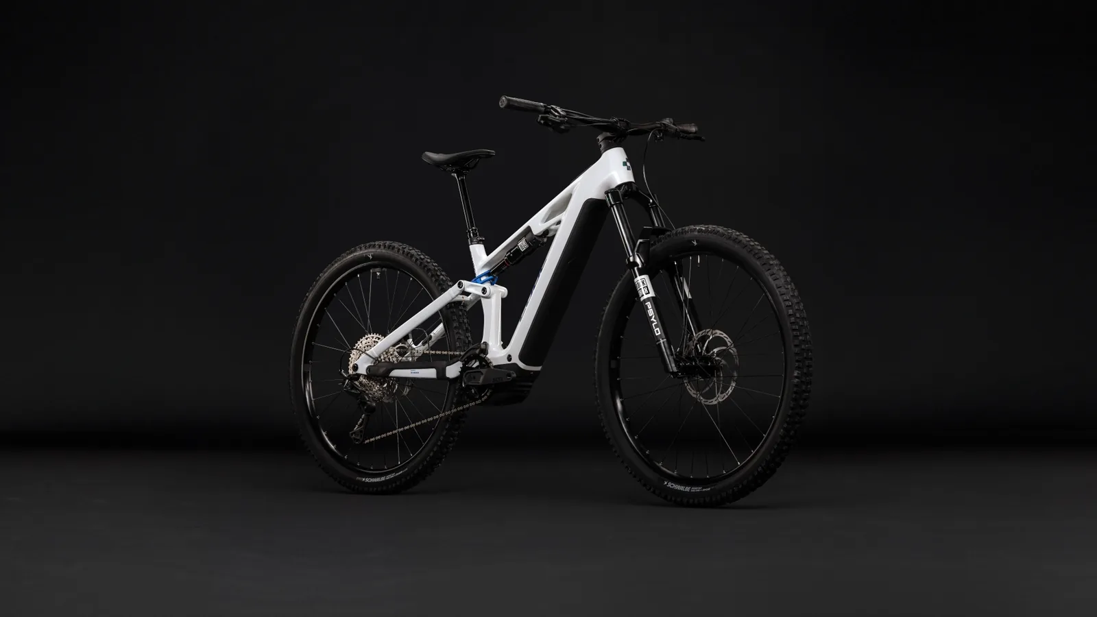 Cube Stereo Hybrid ONE44 HPC Pro 800 Wh metallicwhite´n´blue – Bicicleta Eléctrica de Montaña Doble Suspensión 2027 ebike.es Gran tienda de bicicletas eléctricas en España 2 Bicicleta eléctrica Cube Stereo Hybrid ONE44 HPC Pro 800 metallicwhite´n´blue – vista frontal | Ebike.es