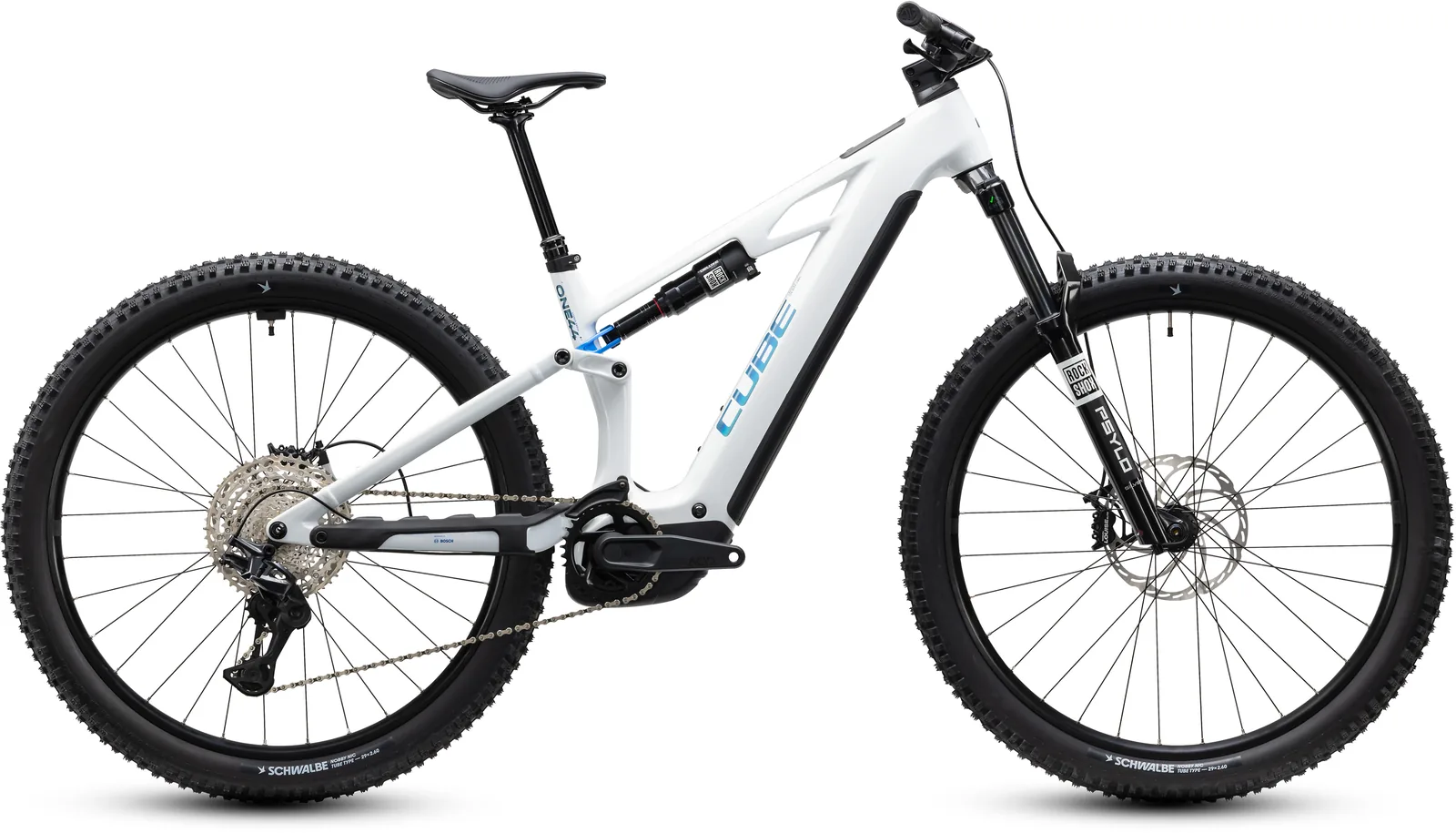 Cube Stereo Hybrid ONE44 HPC Pro 800 Wh metallicwhite´n´blue – Bicicleta Eléctrica de Montaña Doble Suspensión 2027 ebike.es Gran tienda de bicicletas eléctricas en España Bicicleta eléctrica Cube Stereo Hybrid ONE44 HPC Pro 800 metallicwhite´n´blue – vista lateral | Ebike.es