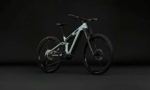 Bicicleta eléctrica Cube Stereo Hybrid ONE44 HPC Pro 800 pearlaqua´n´black – vista frontal | Ebike.es