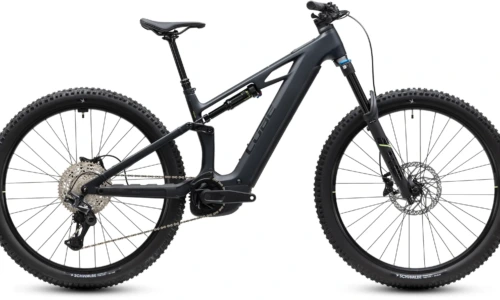 Bicicleta eléctrica Cube Stereo Hybrid ONE44 HPC Race 800 coal´n´green – vista lateral | Ebike.es
