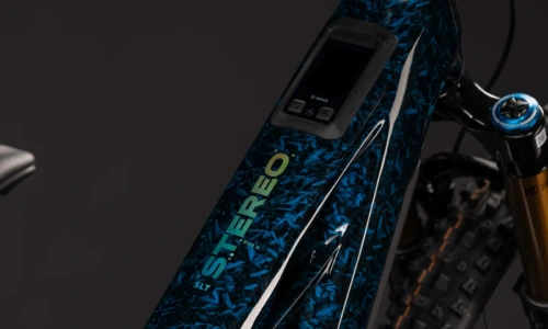 Bicicleta eléctrica Cube Stereo Hybrid ONE44 HPC SLT 800 splinternavy´n´prizm – detalle 2 | Ebike.es