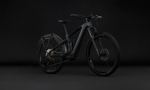 Bicicleta eléctrica Cube Stereo Hybrid ONE44 Pro 800 FE coal´n´black – vista frontal | Ebike.es