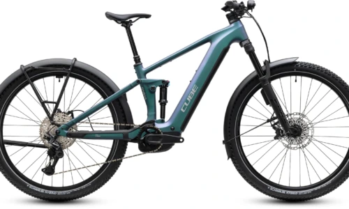 Bicicleta eléctrica Cube Stereo Hybrid ONE44 SLX 800 FE smaragdgrey´n´chrome – vista lateral | Ebike.es