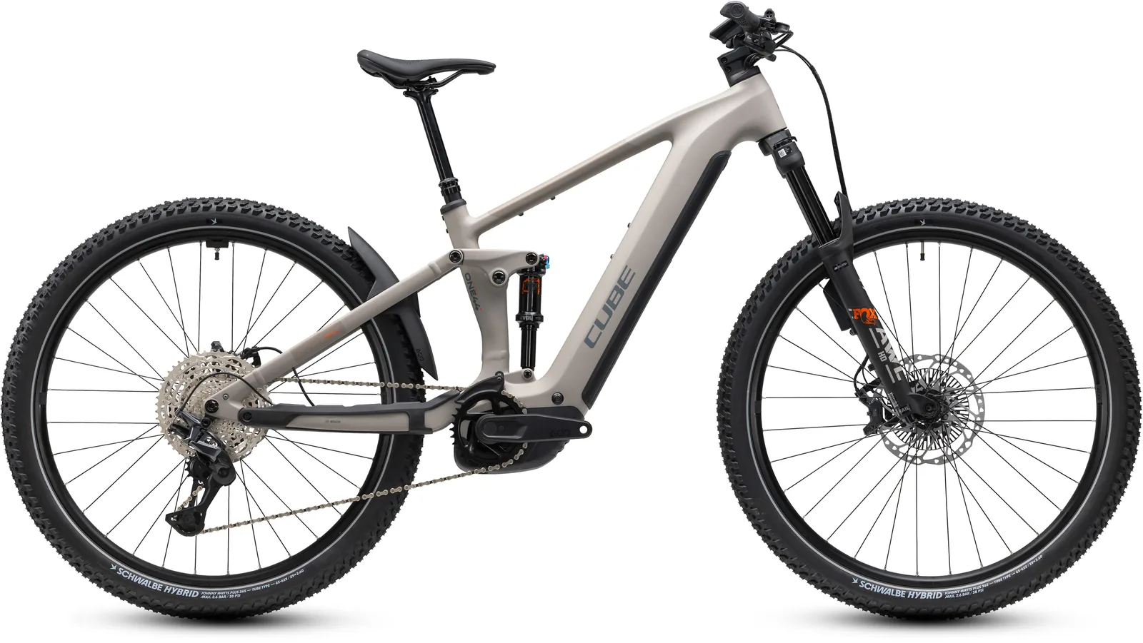 Cube Stereo Hybrid ONE44 SLX 800 Wh oatgrey´n´grey – Bicicleta Eléctrica de Montaña Doble Suspensión 2027 ebike.es Gran tienda de bicicletas eléctricas en España Bicicleta eléctrica Cube Stereo Hybrid ONE44 SLX 800 oatgrey´n´grey – vista lateral | Ebike.es
