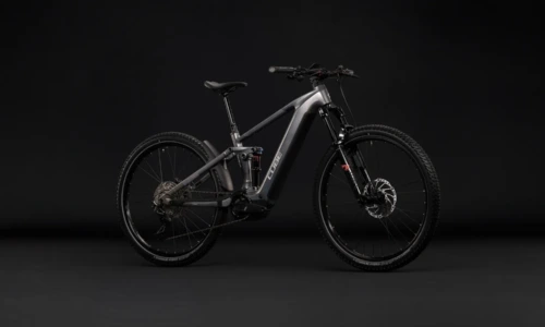 Cube Stereo Hybrid ONE44 SLX 800 Wh prismasilver´n´grey – Bicicleta Eléctrica de Montaña Doble Suspensión 2027 ebike.es Gran tienda de bicicletas eléctricas en España 9 Bicicleta eléctrica Cube Stereo Hybrid ONE44 SLX 800 prismasilver´n´grey – vista frontal | Ebike.es