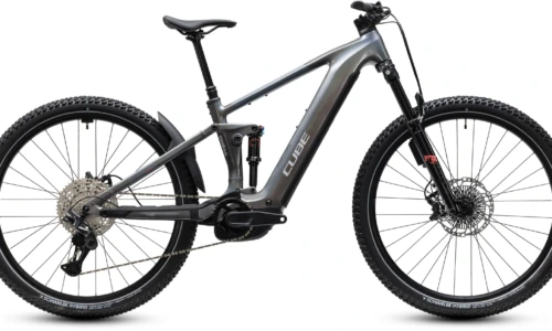 Bicicleta eléctrica Cube Stereo Hybrid ONE44 SLX 800 prismasilver´n´grey – vista lateral | Ebike.es