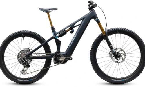 Bicicleta eléctrica Cube Stereo Hybrid ONE77 HPC SLT 800 bluegalaxy´n´grey – vista lateral | Ebike.es