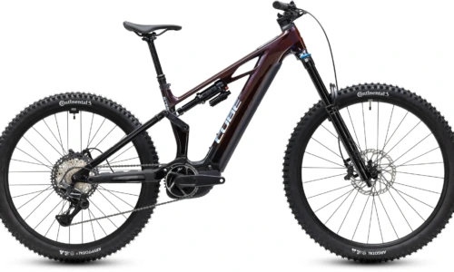 Bicicleta eléctrica Cube Stereo Hybrid ONE77 HPC SLX 800 liquidred´n´black – vista lateral | Ebike.es