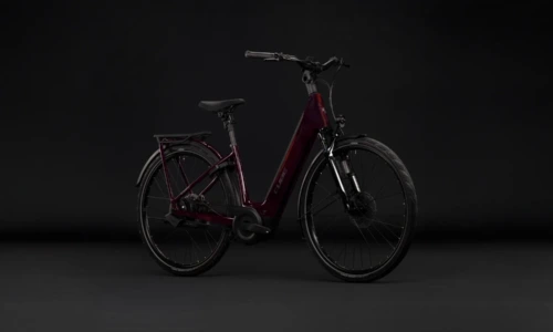 Bicicleta eléctrica Cube Supreme Hybrid C:62 Deluxe SLT 600 liquidred´n´chrome Cuadro abierto – vista frontal | Ebike.es
