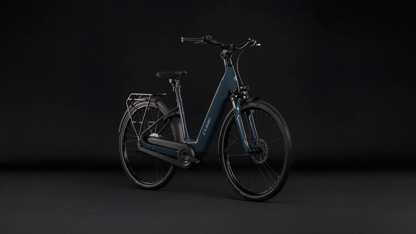 Cube Supreme Hybrid Comfort ONE 600 Wh storm´n´reflex – Bicicleta Eléctrica Urbana 2027 Cuadro abierto ebike.es Gran tienda de bicicletas eléctricas en España 2 Bicicleta eléctrica Cube Supreme Hybrid Comfort ONE 600 storm´n´reflex Cuadro abierto – vista frontal | Ebike.es