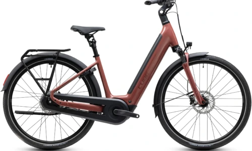Bicicleta eléctrica Cube Supreme Hybrid Comfort Pro 600 burgundy´n´claret Cuadro abierto – vista lateral | Ebike.es