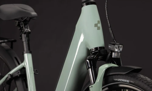 Bicicleta eléctrica Cube Supreme Hybrid Deluxe ONE 600 aloegreen´n´reflex Cuadro abierto – detalle 5 | Ebike.es